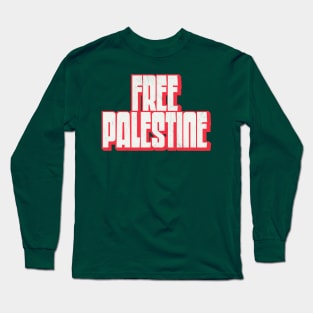 Free Palestine // Retro Style Design Long Sleeve T-Shirt